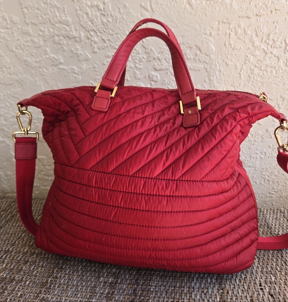 🚫SOLD🚫Nylon Tote Satchel w/ Crossbody Strap - Picture 3 of 9